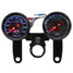 Motorcycle Black Gauge Odometer Speedometer Tachometer Universal LED Bracket - 1