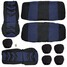 Gray 9Pcs Sedans Universal Car Blue Tirol Breathable SUV Seat Cushion Cover - 5