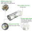 7W Reverse Tail Light Xenon White LED SMD Backup Bulb - 4