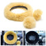 Wool Guard Car Steel Ring Wheel Cover Soft Plush Auto Handbrake Shift Knob 3pcs - 1