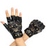 Motorcycle Half Finger Rock Leather Cycling Skull Gloves Breathable Mountain Bike - 2