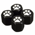 Footprint Caps Black Covers Stem Aluminum Alloy Wheel Tire Valve 4pcs Pattern Car