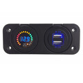 4.2A Dual Adapter 12V Voltage Colorful Voltmeter Waterproof USB Screen