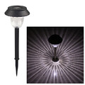 1-led Plastic Whte Garden Lamp Pathway Solar Lawn Light