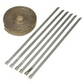 Titanium Ties Heat Wrap Exhaust Header Motor Car Kit Stainless Insulation