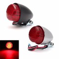 Universal 12V Motorcycle Chrome LED Rear Lamp Light Black Brake Stop Running Tail