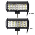 90W 7 Inch LED Light Bar Flood Offroad Car Truck Spot 9-32V