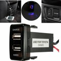 Charger Audio Input Cell Phone Toyota Lexus 5V 2.1A USB Port MP3 12V Scion