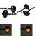 Skull Head Amber Light 12V LED Motorcycle Turn Signal Indicator Blinker