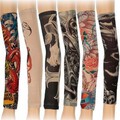 Temporary Tattoo Sleeves Stretchy Halloween Party Arm 6pcs Styles Mix