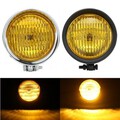 12V H4 Harley Bobber Chopper Hi Lo Yellow Lens Motorcycle Headlight 55W Touring