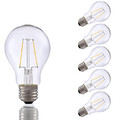 2w A19 6 Pcs Dimmable Led Filament Bulbs Cob 120v E26 Warm White