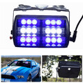 Emergency Flashing Strobe Light Blue White 5W Suction Cup Mount 18LED Bar Car Lamp