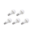 5 Pcs 400-450 Cool White A60 Smd 5w E26/e27 Led Globe Bulbs