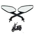 10mm Thread Universal Angled Motorcycle Bike Pair Black Mirrors Motobike