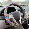 38CM Car Steel Ring Wheel Cover Non-Slip Wrap Colorful Natural Universal Fiber