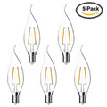 Vintage Led Filament Bulbs Warm White Cob 2w C35 E14 Ac 220-240 V Edison 5 Pcs