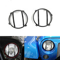 Cover for Jeep Wrangler JK Guard Head Light Black Steel Front 2Pcs