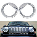 Headlight Silver Jeep Trim Cover Patriot Shape Bird 1Pair