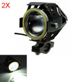 Body 2Pcs Foglight Lamp U7 Waterproof Motorcycle LED Headlight Angel Eyes White Light Spot