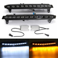 White Fog Light LED Daytime Running Turn Signal Light Pair Yellow DRL Audi Q7