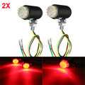 Shine Turn Signal Light Motorcycle Black Shell Cruiser Universal 4pcs Red