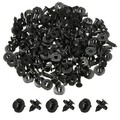 Black Fender 8mm Hole 100Pcs Rivets Fastener Clip Plastic Car