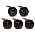 12V-24V Motorcycle Meter Gauge LED Digital Voltmeter Waterproof Volt Car Black Panel