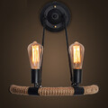 Hemp European Retro E27 Wall Lamp Rope