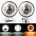 Harley Jeep Wrangler 2Pcs LED Projector JK 7 Inch Headlights 6500K 3200LM 40W Hummer