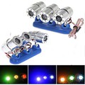 Multicolor 2Pcs 12V Motorcycle Strobe Light 3LEDs decorative sticker