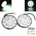 2Pcs Hi Lo 5inch Motorcycle Car Aluminum Fog 12-80V Spotlight Headlight 12 LED