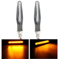 12LED Pair Universal Motorcycle Turn Signal Indicator Light Bendable Stem Lamp Amber