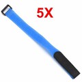 Blue Down Wrap Cable Cord Reusable Hook Loop Strap Tie Rope 5pcs 2cm x 30cm Nylon