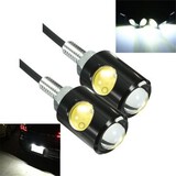 3W Pair 12V LED Motorcycle Car Eagle Eye Plate Screw Bolt 6000K Lamp License Light