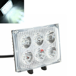 7000K Six 12V 18W Motorcycle Super Bright Floodlight Square LED Headlights External Light