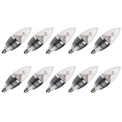 Candle Light 10pcs Led 220v E14 3w 300-350lm Light Bulbs