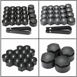 AUDI Locking Black Grey 17MM Bolt Nut Caps Covers Wheel Removal Tool Key