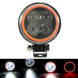 Hi Lo 12V Round LED RGB 9V-30V Spot Headlight Work Light Beam Halo Angel