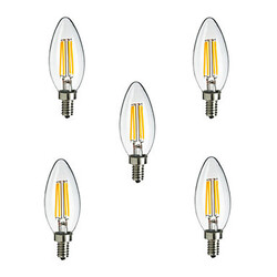 Led 4w Light Warm 5pcs Cool White Candle Bulb E14