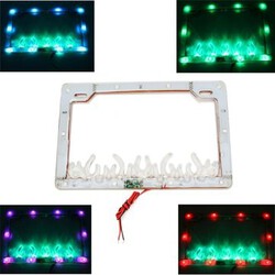 License Plate Frame LED Flash Scooter Colorful Light For Motorcycle Lamp