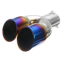 Universal Car 63MM Tail Exhaust Pipe Rear Dual Muffler Tip