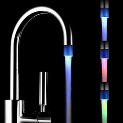 Water Light Faucet Colorful Led Powered Free Kitchen Battery