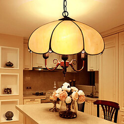 Rural 5-10㎡ 220v 20cm Stained Chandelier E27 Light European