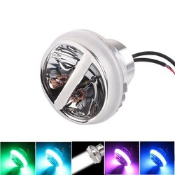 Hi Lo DC12-80V Motorcycle LED Flash Headlight Spotlight Beam Angel Eyes Day Aluminum