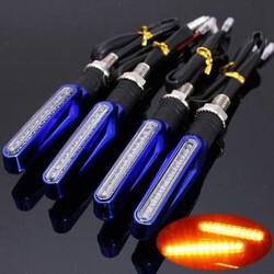 Signal Indicator Blinkers Amber Motorcycle LED Turn 4pcs Body Blue Light Shell