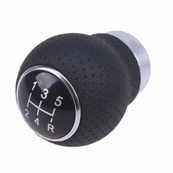 Shifter Lever Car Gear Shift Knob Black Leather 5 Speed Universal Aluminum Manual