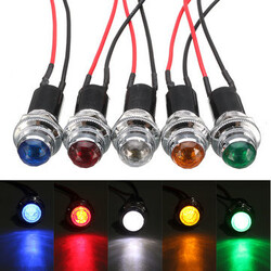 Panel Pilot Dash Light Indicator 14mm Metal Lamp Waterproof Motorcycle Car Truck Boat LED