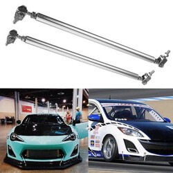 Frame Support Silver Adjustable Front Rear Splitter Bumper Protector Rod