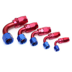 Degree Car Swivel Hose End Red Blue Aluminum Nylon Braided